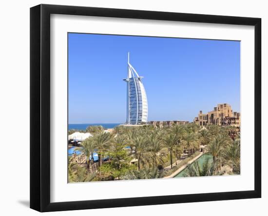 Burj Al Arab Viewed From the Madinat Jumeirah Hotel, Jumeirah Beach, Dubai, Uae-Amanda Hall-Framed Photographic Print