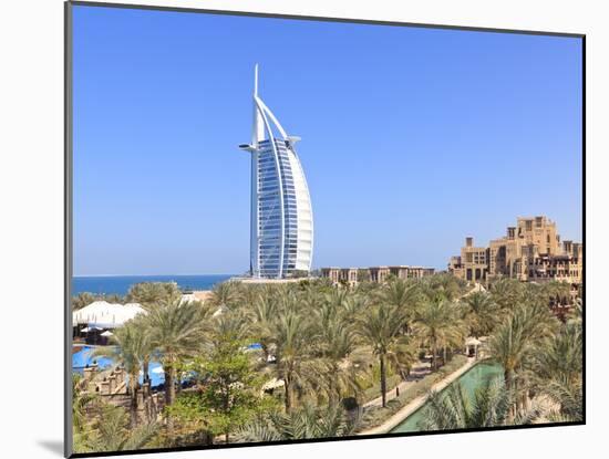 Burj Al Arab Viewed From the Madinat Jumeirah Hotel, Jumeirah Beach, Dubai, Uae-Amanda Hall-Mounted Photographic Print