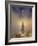 Burj Khalifa Illuminates the Clouds and Surrounding Skyline at Night, Downtown, Dubai, Uae-Amanda Hall-Framed Photographic Print