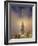 Burj Khalifa Illuminates the Clouds and Surrounding Skyline at Night, Downtown, Dubai, Uae-Amanda Hall-Framed Photographic Print