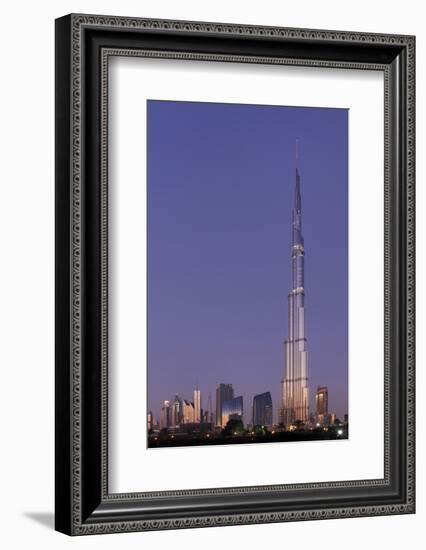 Burj Khalifa, the Highest Tower of the World in the Evening Light, Night Photography-Axel Schmies-Framed Photographic Print