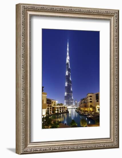 Burj Khalifa, the Highest Tower of the World, Night Photograph-Axel Schmies-Framed Photographic Print