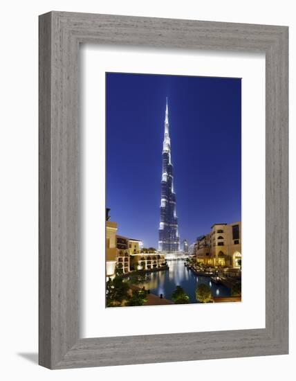 Burj Khalifa, the Highest Tower of the World, Night Photograph-Axel Schmies-Framed Photographic Print