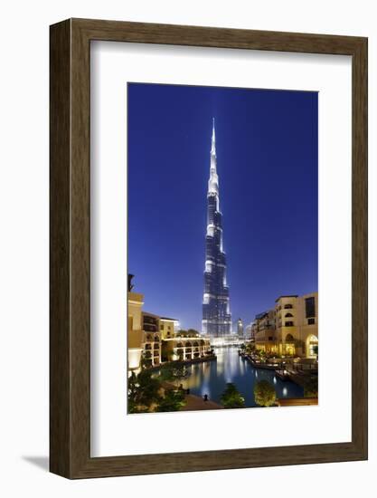 Burj Khalifa, the Highest Tower of the World, Night Photograph-Axel Schmies-Framed Photographic Print