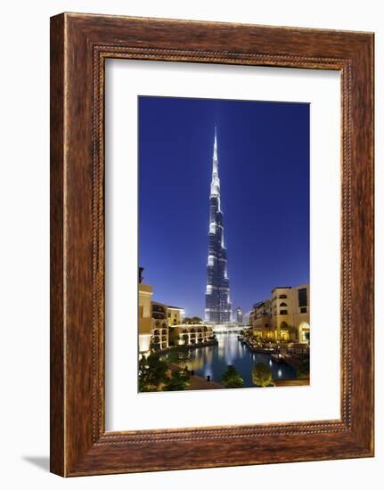 Burj Khalifa, the Highest Tower of the World, Night Photograph-Axel Schmies-Framed Photographic Print