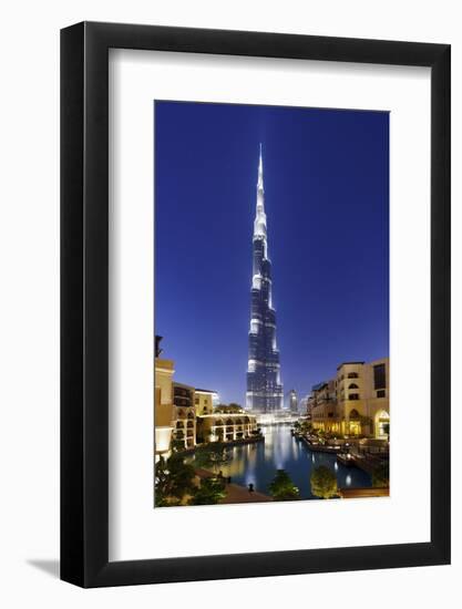 Burj Khalifa, the Highest Tower of the World, Night Photograph-Axel Schmies-Framed Photographic Print