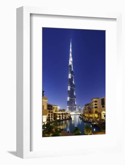 Burj Khalifa, the Highest Tower of the World, Night Photograph-Axel Schmies-Framed Photographic Print