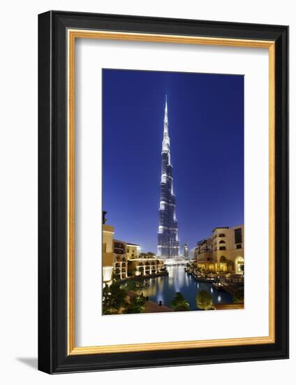 Burj Khalifa, the Highest Tower of the World, Night Photograph-Axel Schmies-Framed Photographic Print