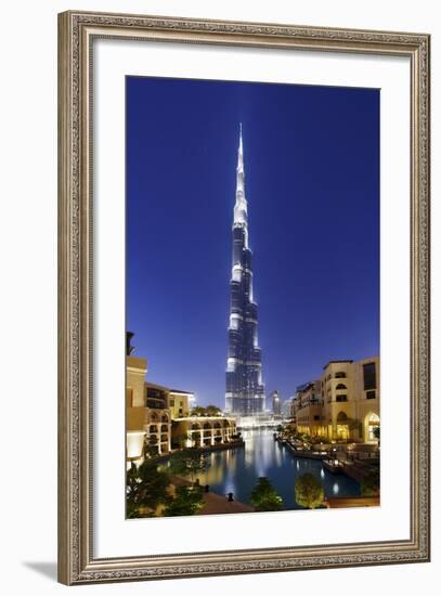 Burj Khalifa, the Highest Tower of the World, Night Photograph-Axel Schmies-Framed Photographic Print