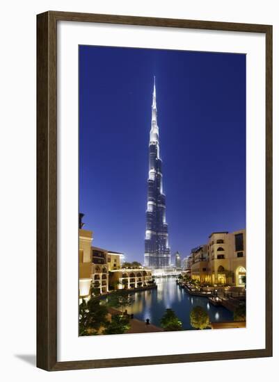 Burj Khalifa, the Highest Tower of the World, Night Photograph-Axel Schmies-Framed Photographic Print