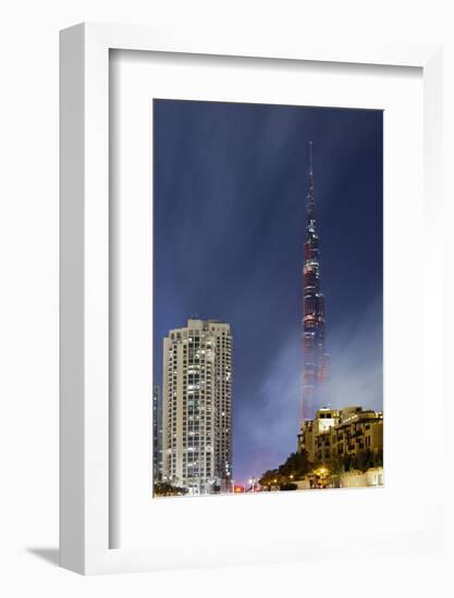 Burj Khalifa, the Highest Tower of the World, Night Photography-Axel Schmies-Framed Photographic Print