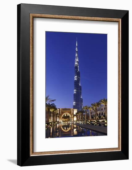 Burj Khalifa, the Highest Tower of the World, Night Photography-Axel Schmies-Framed Photographic Print