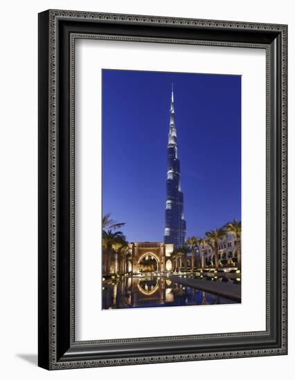 Burj Khalifa, the Highest Tower of the World, Night Photography-Axel Schmies-Framed Photographic Print