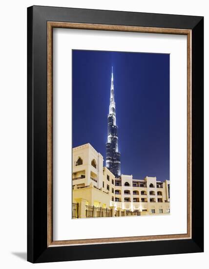 Burj Khalifa, the Highest Tower of the World, Night Photography-Axel Schmies-Framed Photographic Print