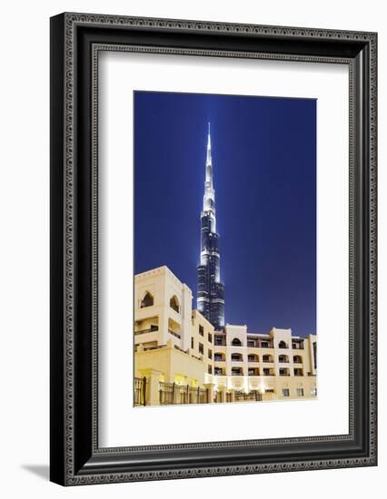 Burj Khalifa, the Highest Tower of the World, Night Photography-Axel Schmies-Framed Photographic Print