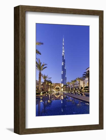 Burj Khalifa, the Highest Tower of the World, Night Photography-Axel Schmies-Framed Photographic Print