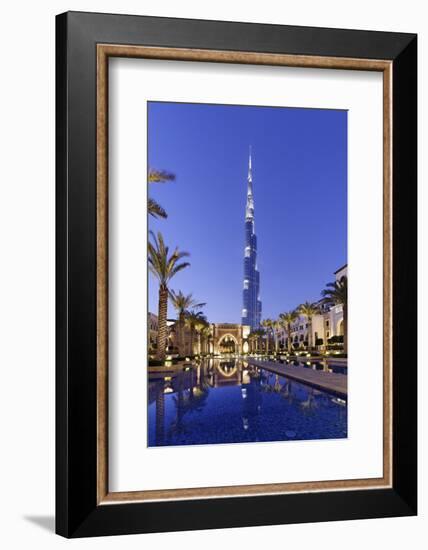 Burj Khalifa, the Highest Tower of the World, Night Photography-Axel Schmies-Framed Photographic Print