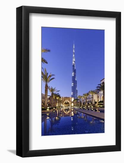 Burj Khalifa, the Highest Tower of the World, Night Photography-Axel Schmies-Framed Photographic Print