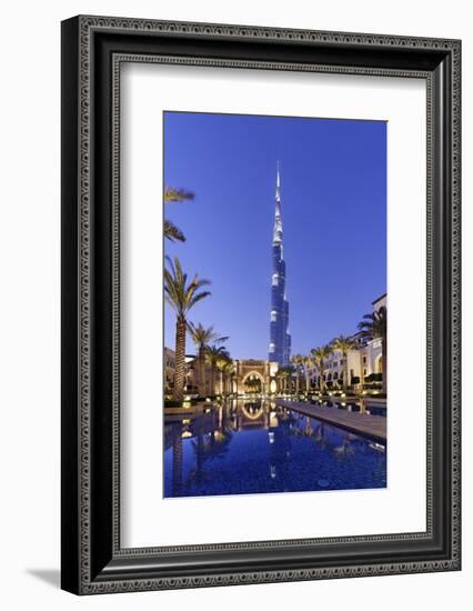 Burj Khalifa, the Highest Tower of the World, Night Photography-Axel Schmies-Framed Photographic Print