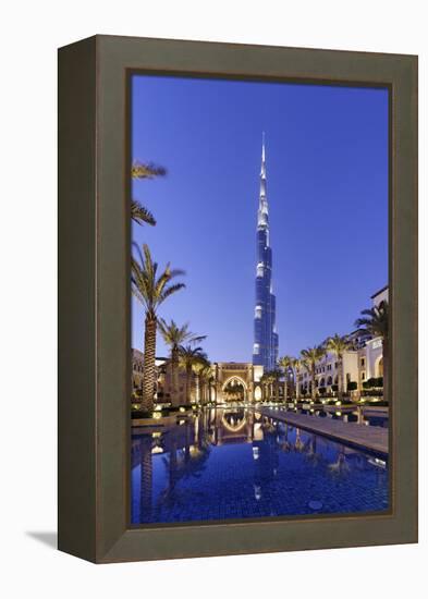 Burj Khalifa, the Highest Tower of the World, Night Photography-Axel Schmies-Framed Premier Image Canvas