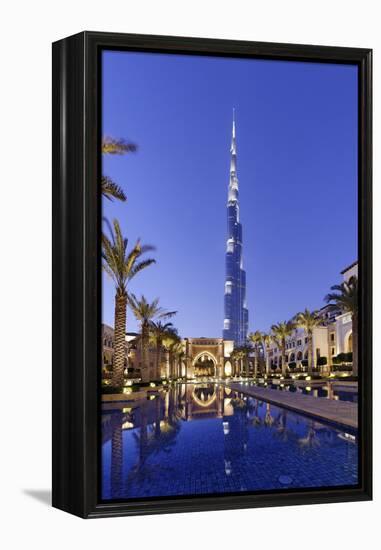 Burj Khalifa, the Highest Tower of the World, Night Photography-Axel Schmies-Framed Premier Image Canvas