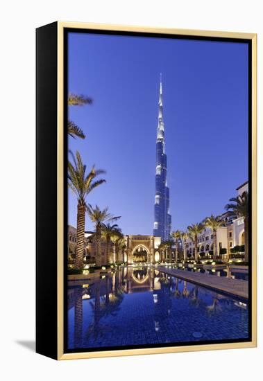 Burj Khalifa, the Highest Tower of the World, Night Photography-Axel Schmies-Framed Premier Image Canvas