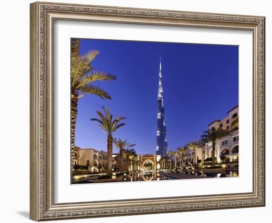 Burj Khalifa, the Highest Tower of the World, Night Photography-Axel Schmies-Framed Photographic Print