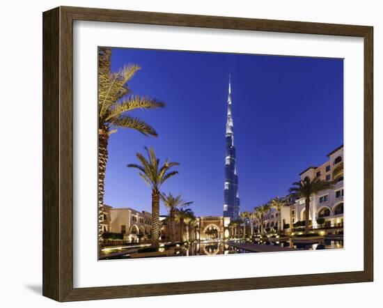 Burj Khalifa, the Highest Tower of the World, Night Photography-Axel Schmies-Framed Photographic Print