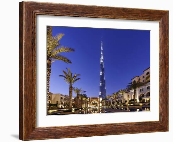 Burj Khalifa, the Highest Tower of the World, Night Photography-Axel Schmies-Framed Photographic Print