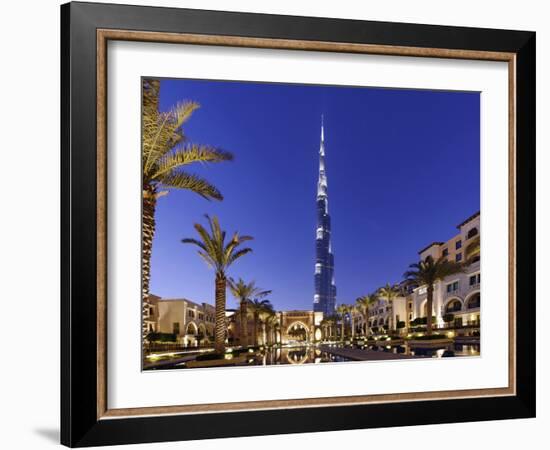 Burj Khalifa, the Highest Tower of the World, Night Photography-Axel Schmies-Framed Photographic Print