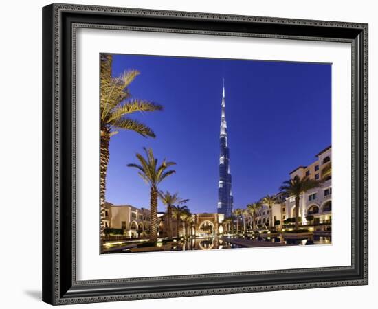 Burj Khalifa, the Highest Tower of the World, Night Photography-Axel Schmies-Framed Photographic Print