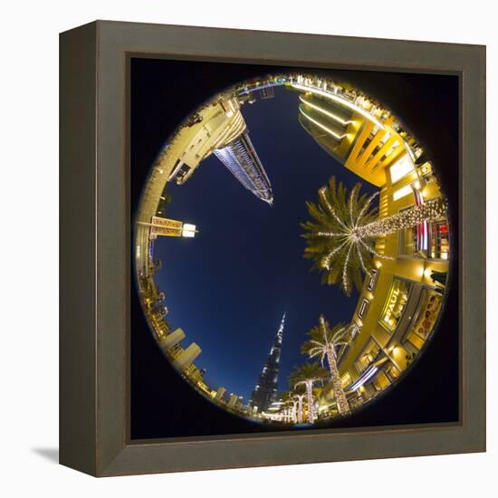 Burj Khalifa (World's Tallest Building) and the Address Downtown Hotel, Dubai, United Arab Emirates-Jon Arnold-Framed Premier Image Canvas