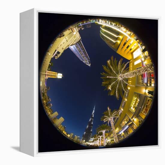 Burj Khalifa (World's Tallest Building) and the Address Downtown Hotel, Dubai, United Arab Emirates-Jon Arnold-Framed Premier Image Canvas