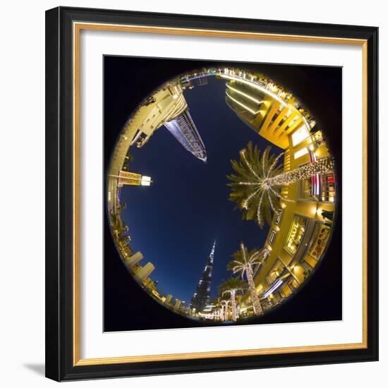 Burj Khalifa (World's Tallest Building) and the Address Downtown Hotel, Dubai, United Arab Emirates-Jon Arnold-Framed Photographic Print