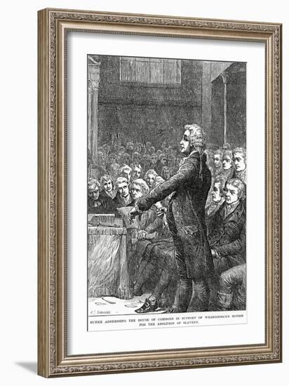 Burke Addressing the House of Commons in Support of Wilberforce's Motion for Abolition of Slavery-Charles Joseph Staniland-Framed Giclee Print