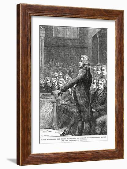 Burke Addressing the House of Commons in Support of Wilberforce's Motion for Abolition of Slavery-Charles Joseph Staniland-Framed Giclee Print