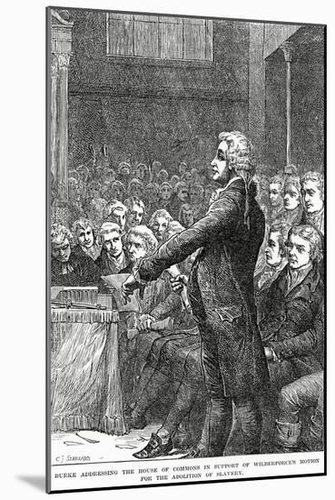 Burke Addressing the House of Commons in Support of Wilberforce's Motion for Abolition of Slavery-Charles Joseph Staniland-Mounted Giclee Print