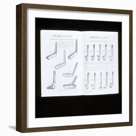 Burke Golf Co catalogue showing putters and ladies iron golf clubs, c1920s-Unknown-Framed Giclee Print