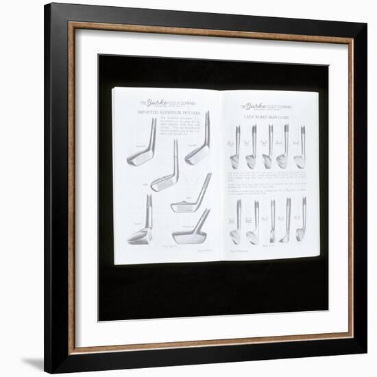 Burke Golf Co catalogue showing putters and ladies iron golf clubs, c1920s-Unknown-Framed Giclee Print