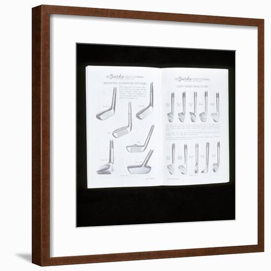 Burke Golf Co catalogue showing putters and ladies iron golf clubs, c1920s-Unknown-Framed Giclee Print