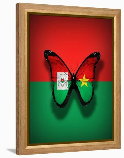 Burkina Faso Flag Butterfly, Isolated On Flag Background-suns_luck-Framed Stretched Canvas