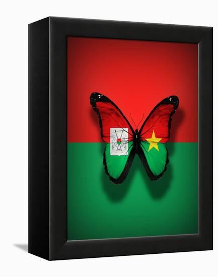 Burkina Faso Flag Butterfly, Isolated On Flag Background-suns_luck-Framed Stretched Canvas