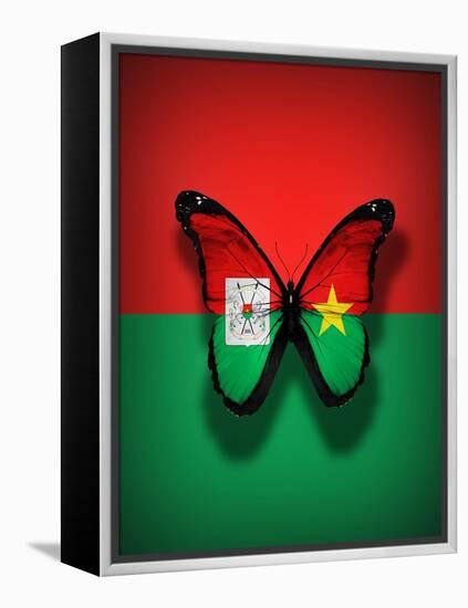 Burkina Faso Flag Butterfly, Isolated On Flag Background-suns_luck-Framed Stretched Canvas