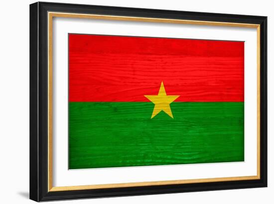 Burkina Faso Flag Design with Wood Patterning - Flags of the World Series-Philippe Hugonnard-Framed Premium Giclee Print