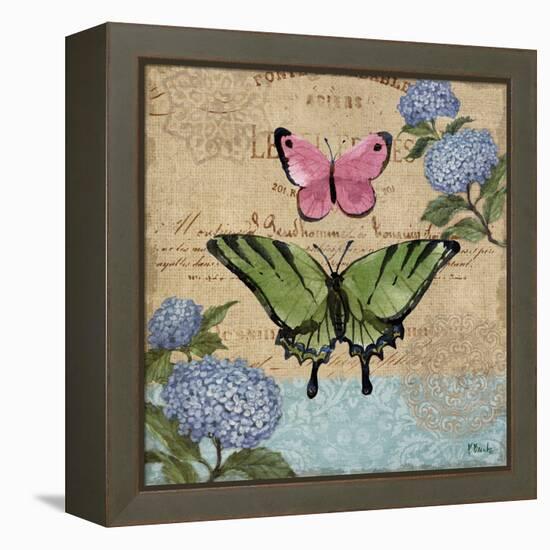 Burlap Butterflies I-Paul Brent-Framed Stretched Canvas