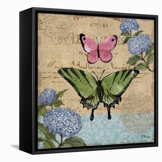 Burlap Butterflies I-Paul Brent-Framed Stretched Canvas