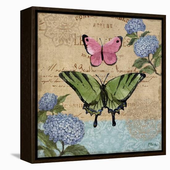 Burlap Butterflies I-Paul Brent-Framed Stretched Canvas