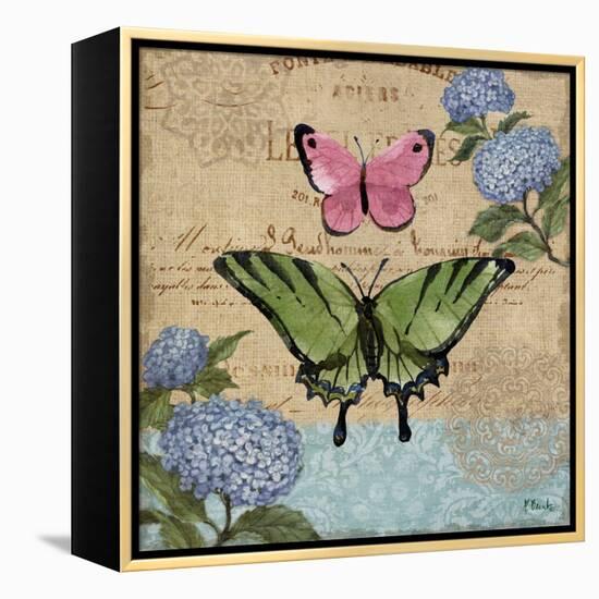 Burlap Butterflies I-Paul Brent-Framed Stretched Canvas