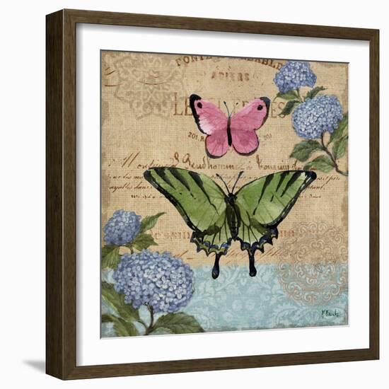 Burlap Butterflies I-Paul Brent-Framed Art Print
