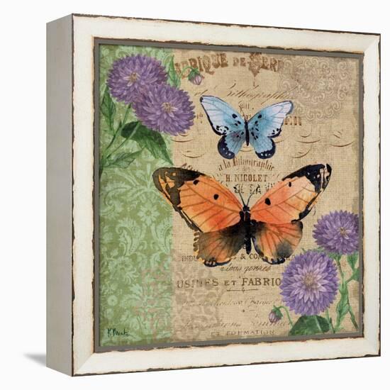 Burlap Butterflies II-Paul Brent-Framed Stretched Canvas